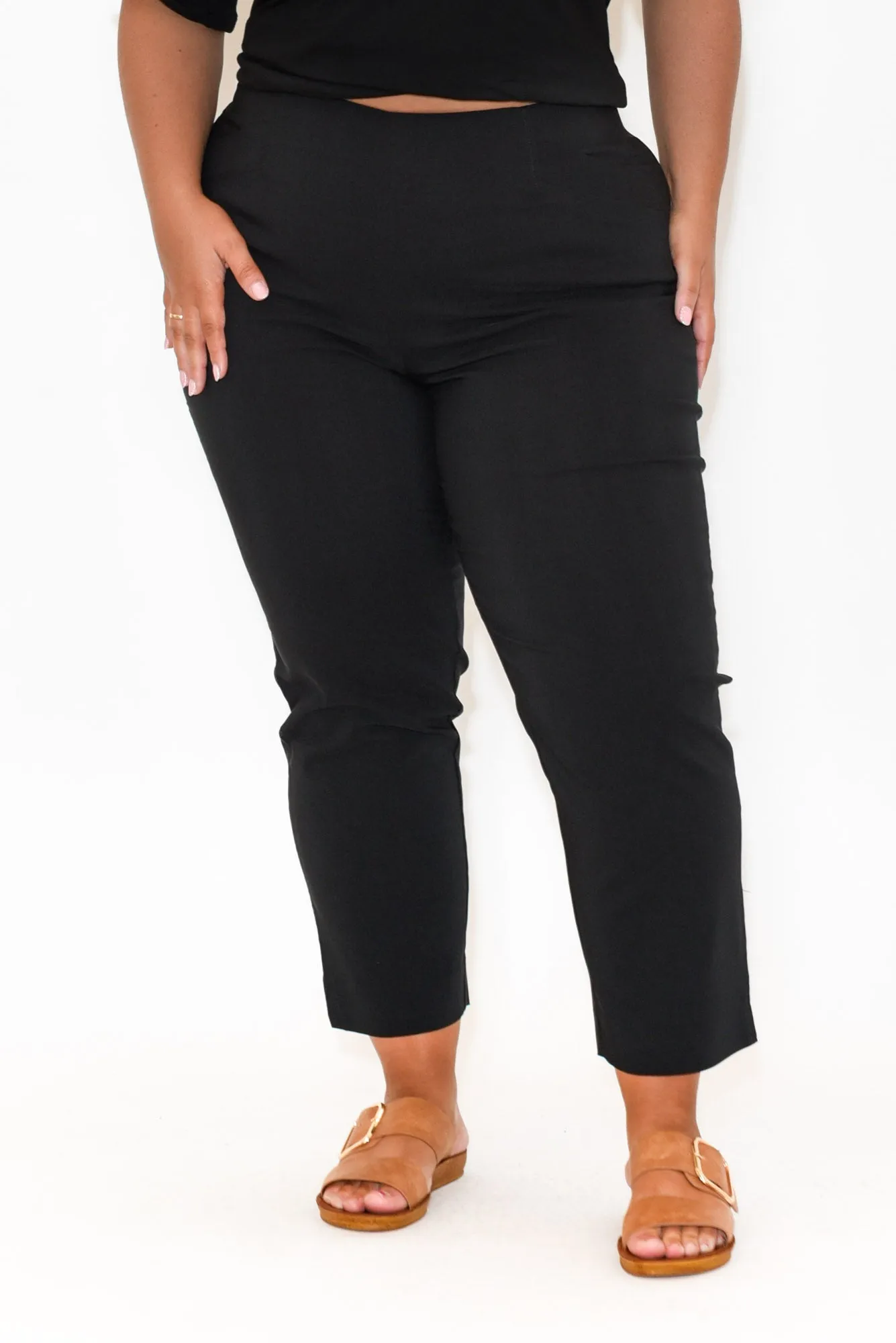 Cody Black Stretch Capri Pants
