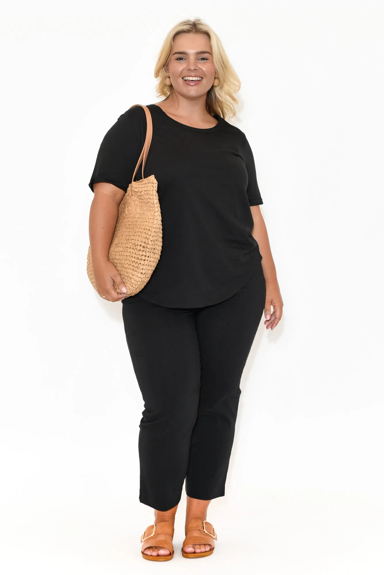 Cody Black Stretch Capri Pants