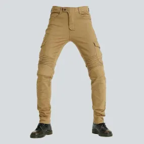 Color men's biker denim pants