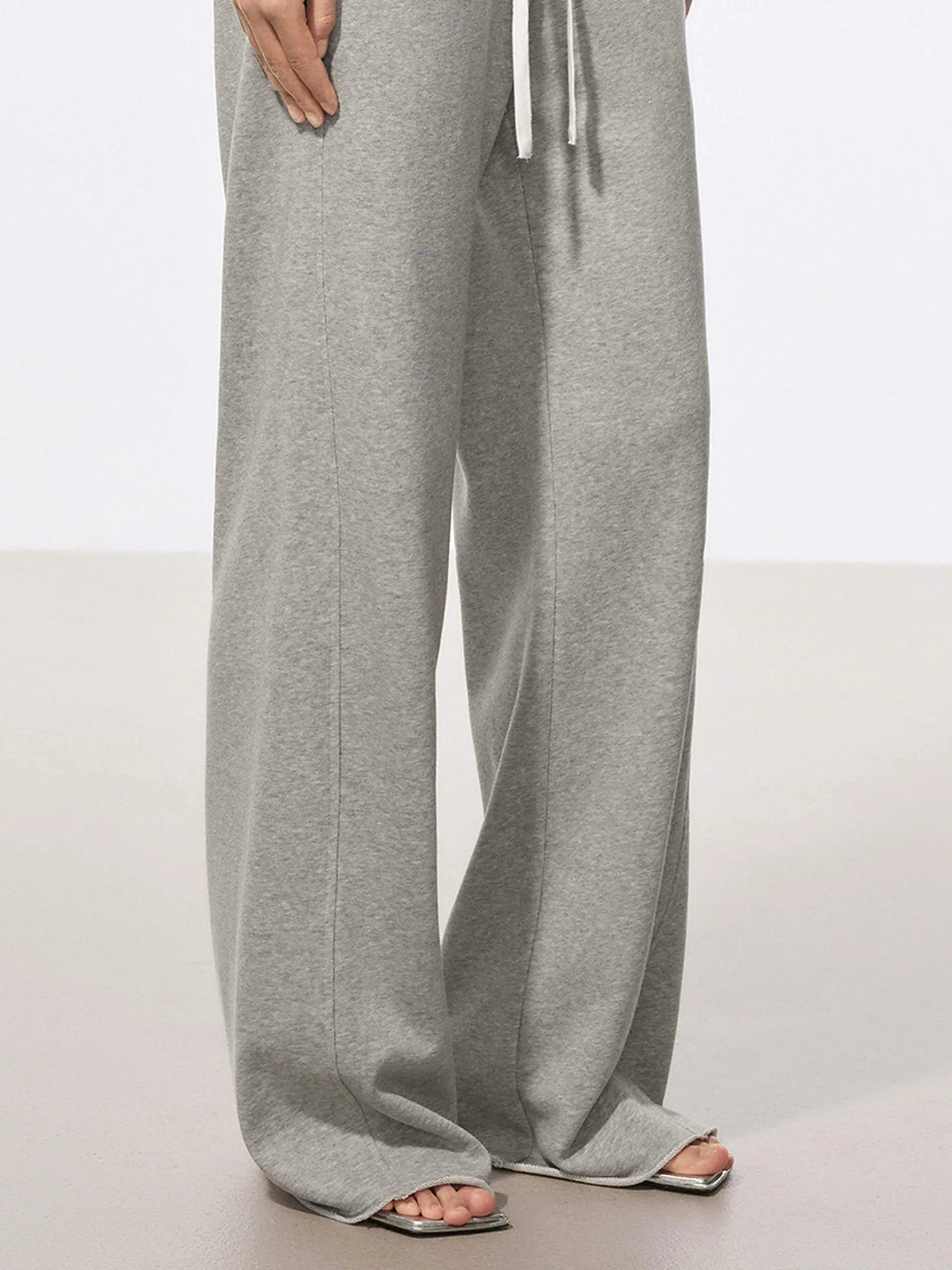 Cotton Contrast Waist Pants