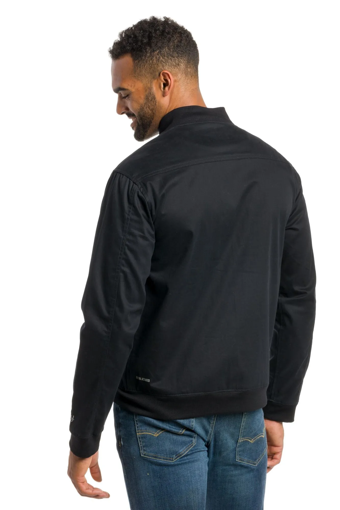 Cyan | Men's Zippered Cotton Bomber With Lining