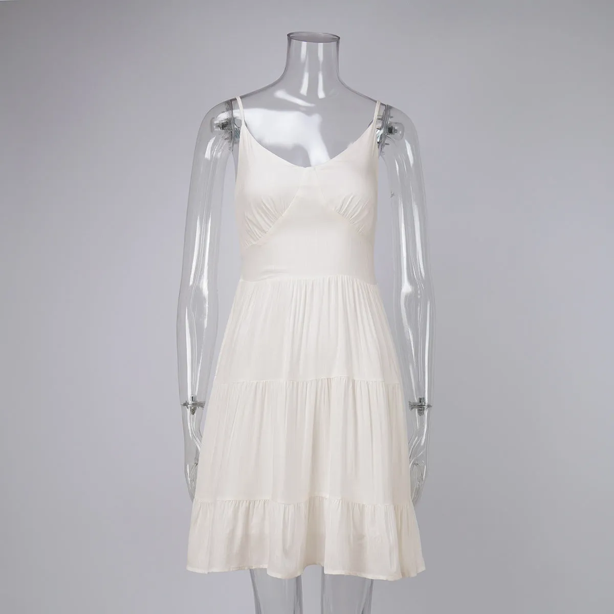 Darianrojas summer outfits inspo Linen Sling Dress Summer Sleeveless Sexy Slim-Fit Back Dress for Hot Girls