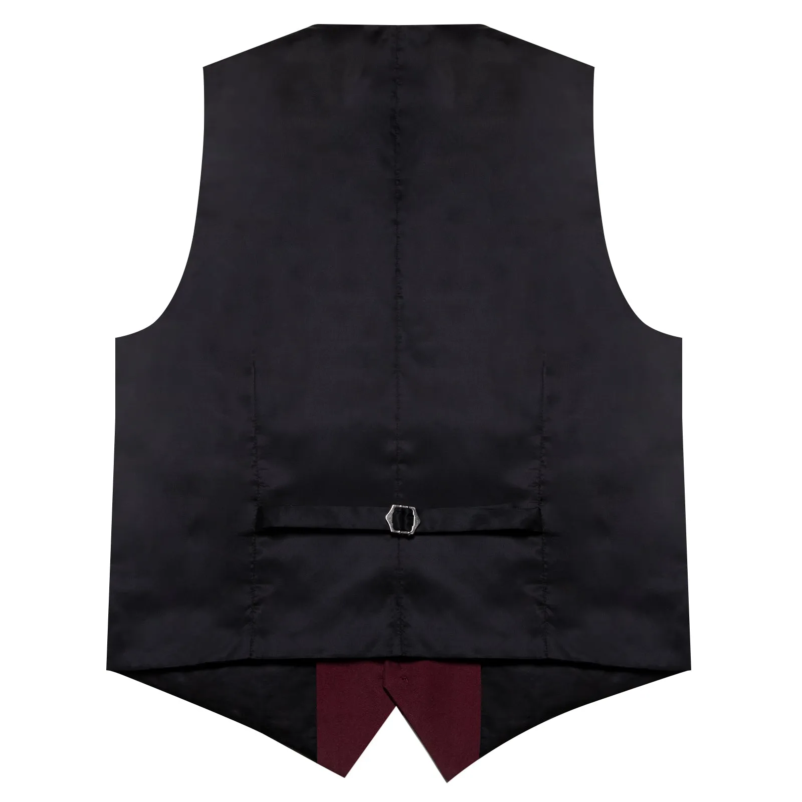 Dark Red Solid Silk Men's Classic Vest