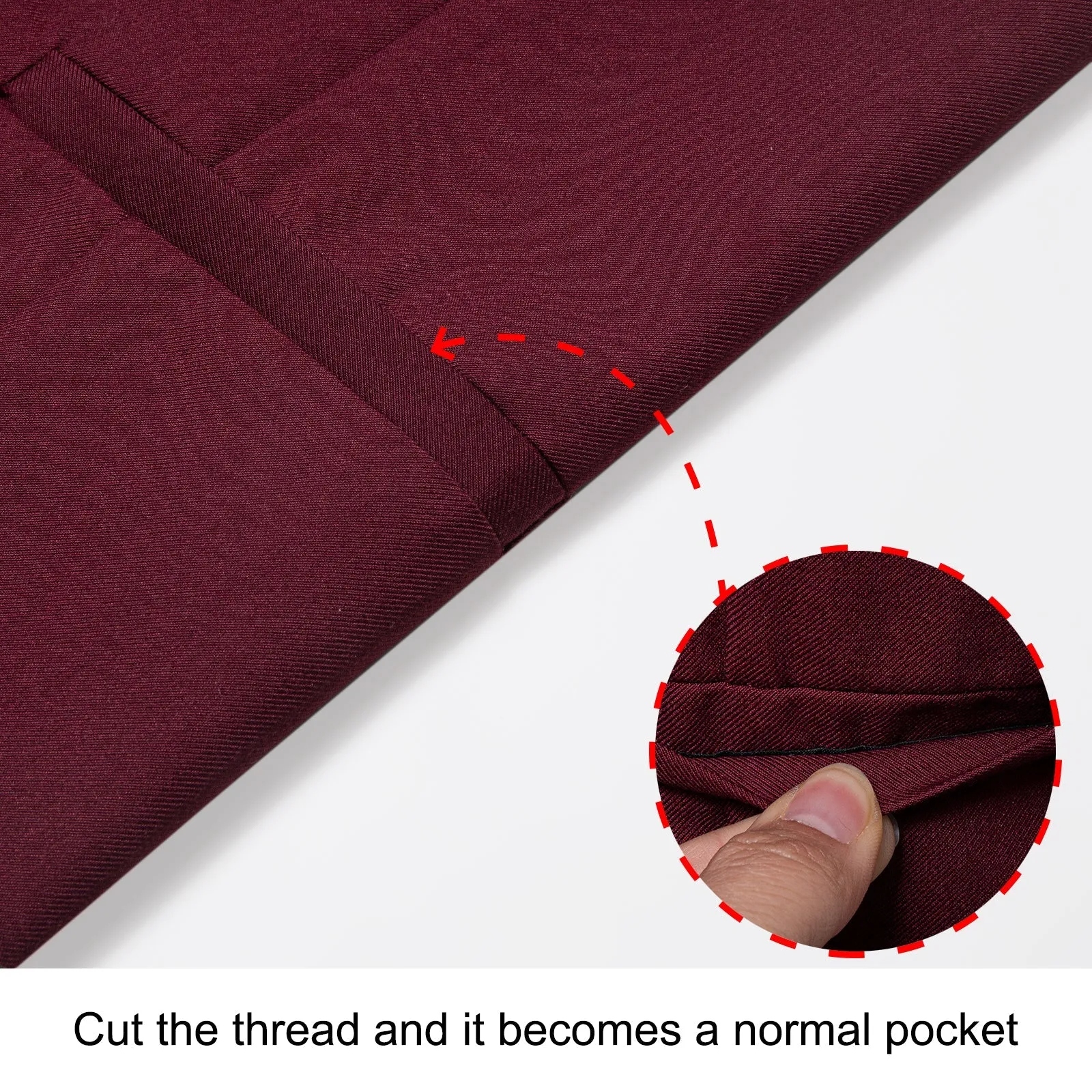 Dark Red Solid Silk Men's Classic Vest
