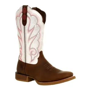 Durango Women's White Ventilated Leather Square Toe Boot DRD0392