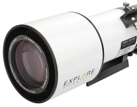 ED80-FCD100 Series Air-Spaced Triplet Refractor Telescope with iEXOS-100-2 PMC-Eight Equatorial Tracker System with WiFi and Bluetooth, 2 Extra Counterweights, Field Flattener and Solar Filter