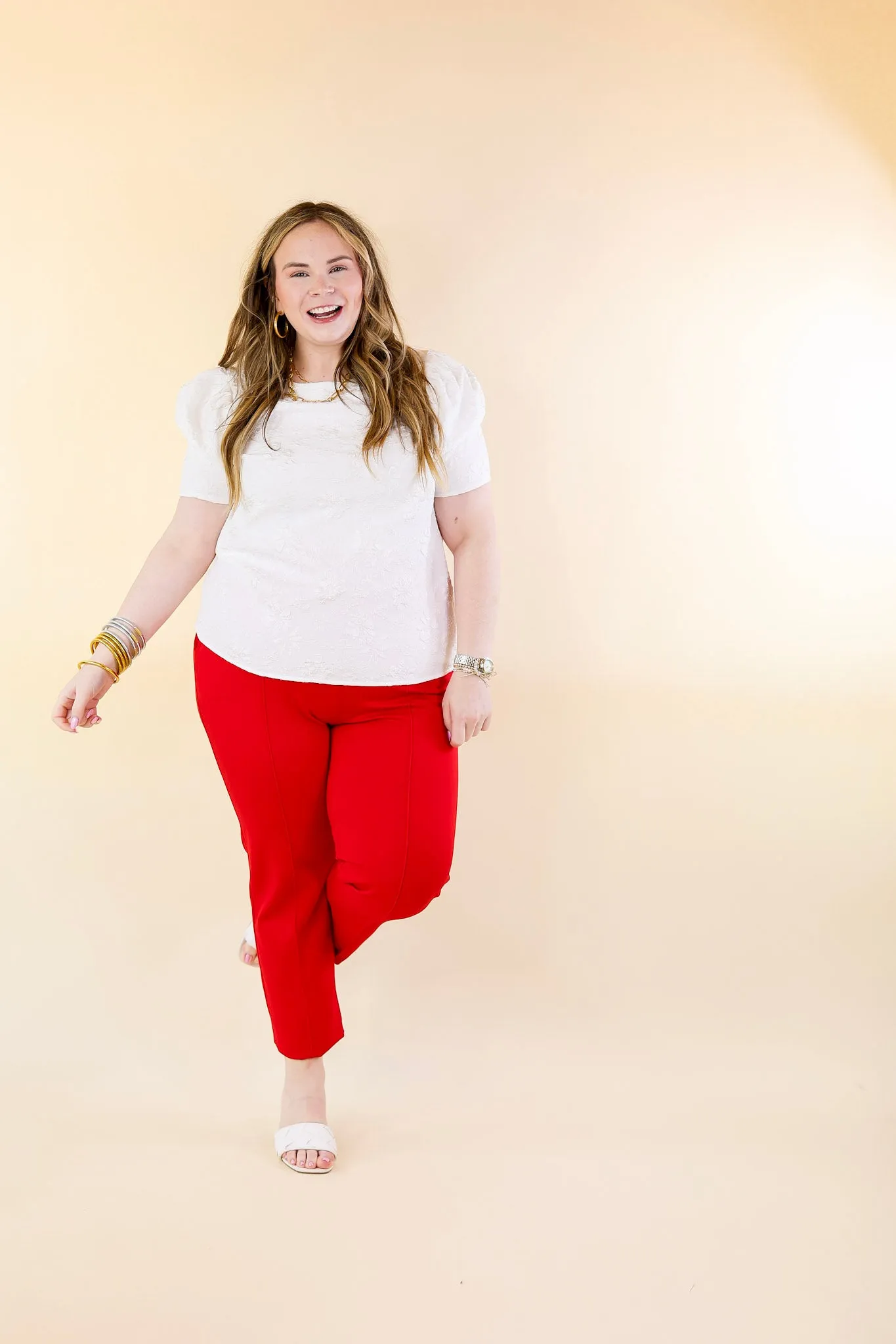 Elegant Ensemble Trouser Pants in Scarlet Red