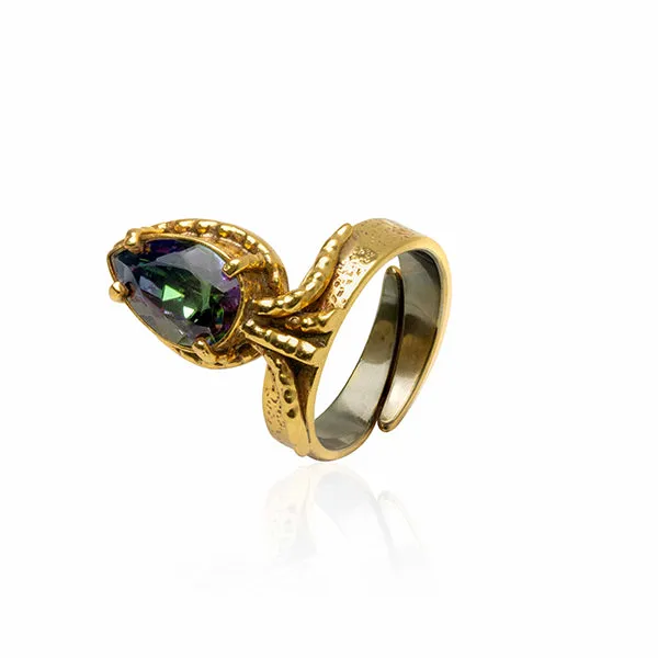 Embrace Abundance & Positivity: RAJAH Ring - Mystic Topaz Statement Jewelry (Eco-friendly, Handmade)