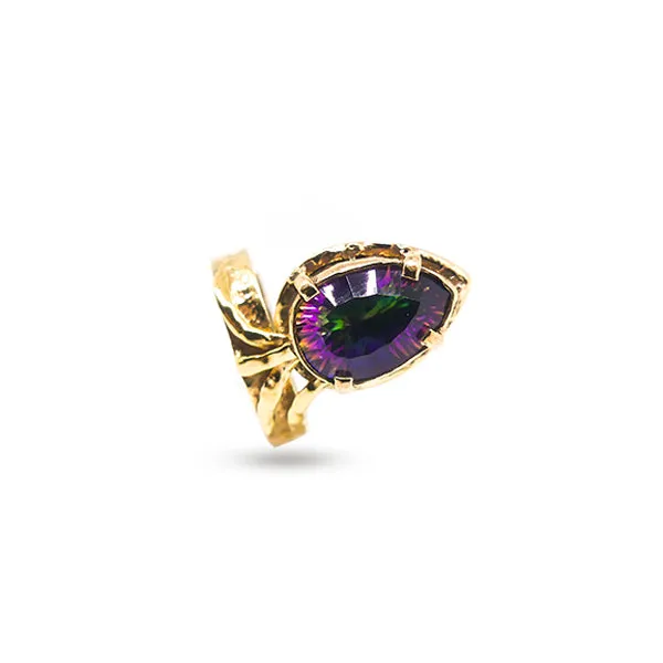 Embrace Abundance & Positivity: RAJAH Ring - Mystic Topaz Statement Jewelry (Eco-friendly, Handmade)