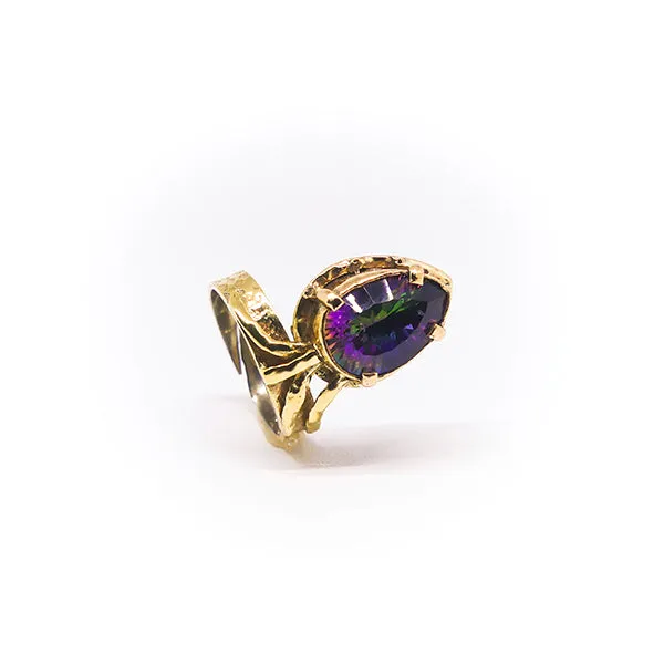 Embrace Abundance & Positivity: RAJAH Ring - Mystic Topaz Statement Jewelry (Eco-friendly, Handmade)