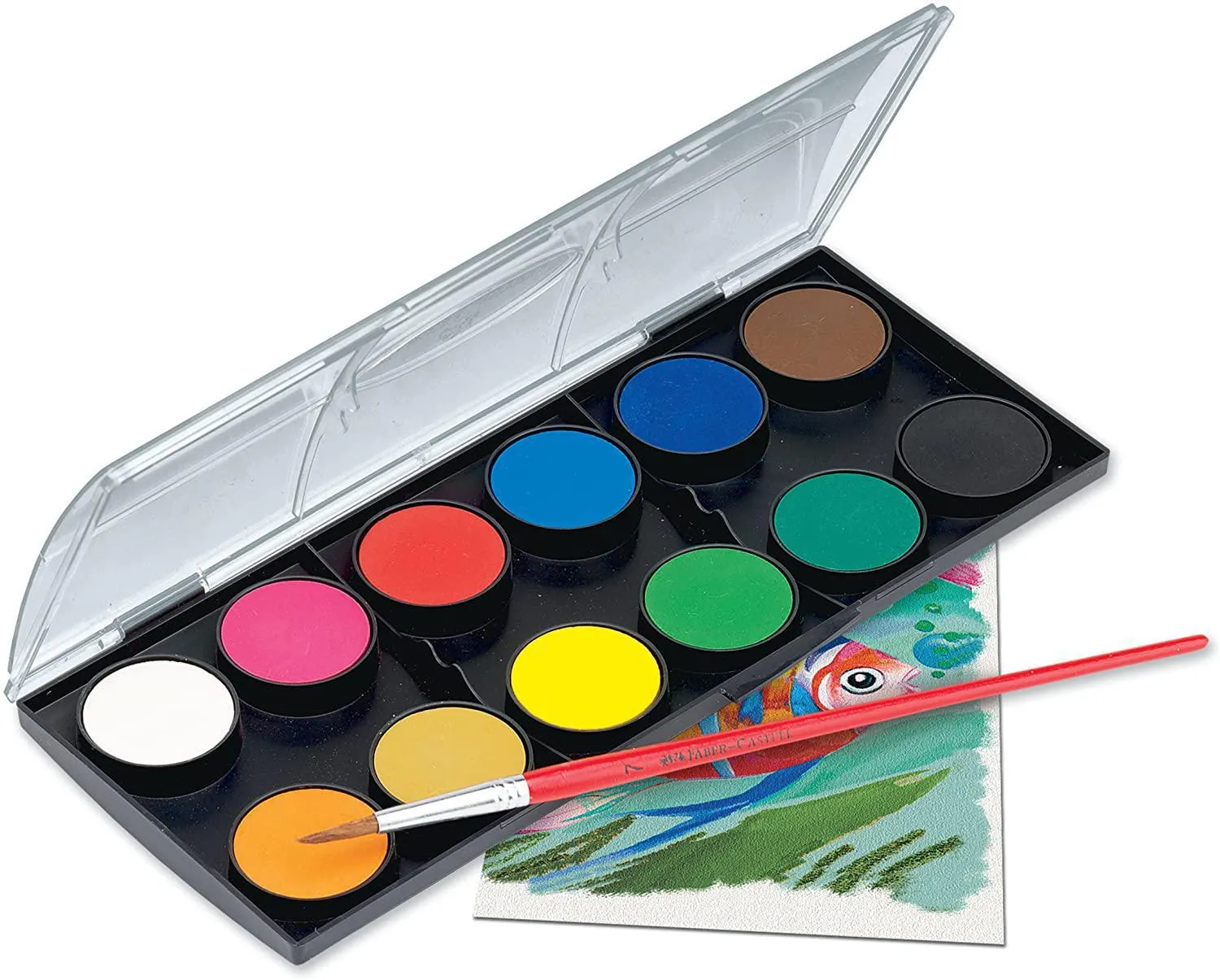 Faber-Castell Watercolor Paint Set With Brush - Premium Washable Watercolors for Kids
