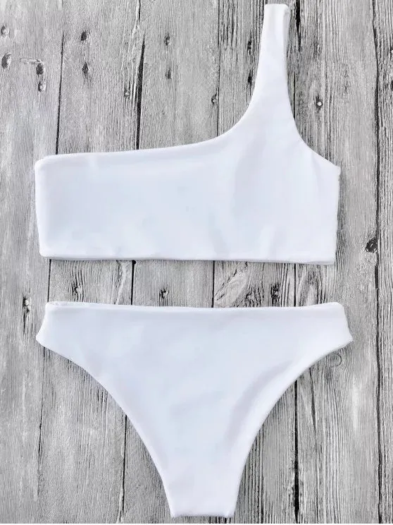 Fashion One Shoulder Bikini Set