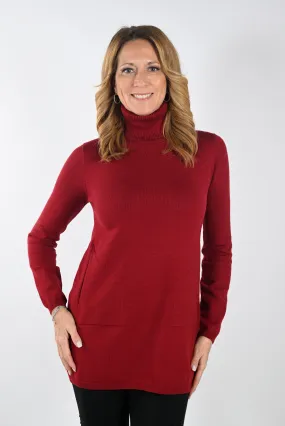 Frank Lyman Fall/Winter 2023 -233879U-Knit Top-Burgundy