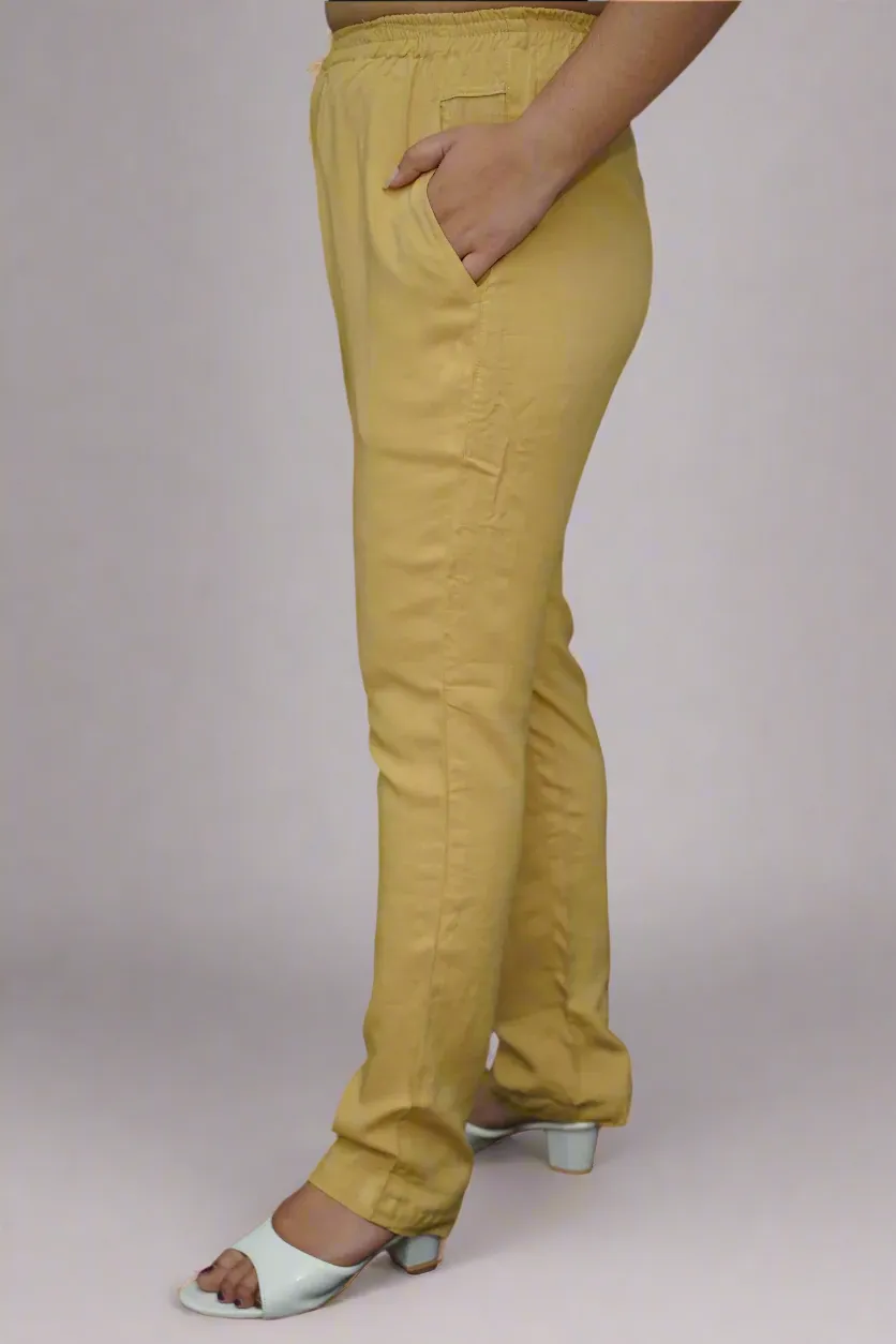 French Beige Rayon Kurti Pant