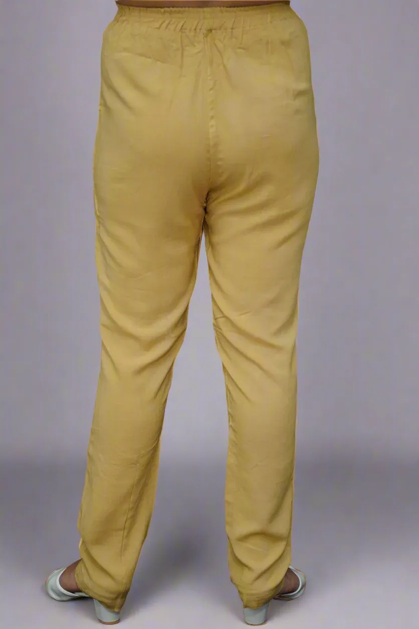 French Beige Rayon Kurti Pant