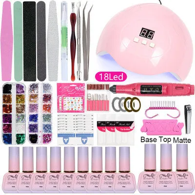 Gel Polish Set Nail kit Beginner Manicure Set Full Set Beginner 15ml UV Polish European and American Manicure Set