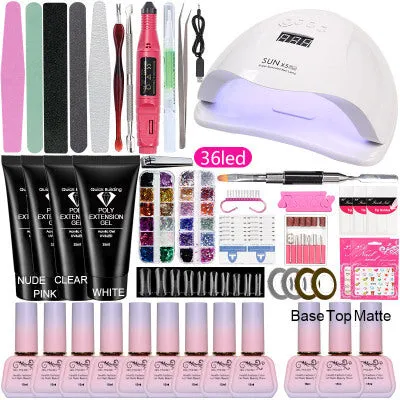 Gel Polish Set Nail kit Beginner Manicure Set Full Set Beginner 15ml UV Polish European and American Manicure Set