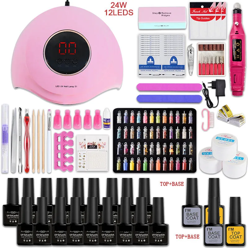 Gel Polish Set Nail kit Nail Beauty Tool Set Beginner Shop Home UV Polish UV Lamp Grinding Machine Set Full Set DIY
