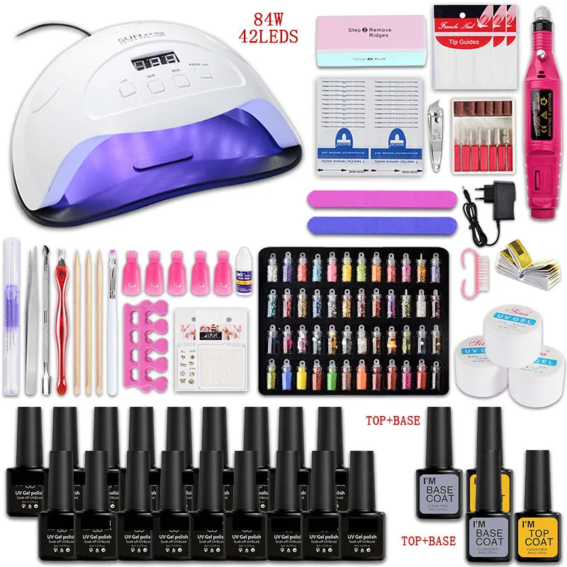 Gel Polish Set Nail kit Nail Beauty Tool Set Beginner Shop Home UV Polish UV Lamp Grinding Machine Set Full Set DIY