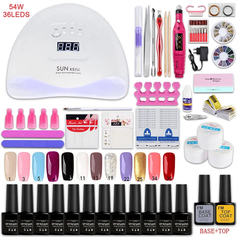 Gel Polish Set Nail kit Nail Beauty Tool Set Beginner Shop Home UV Polish UV Lamp Grinding Machine Set Full Set DIY