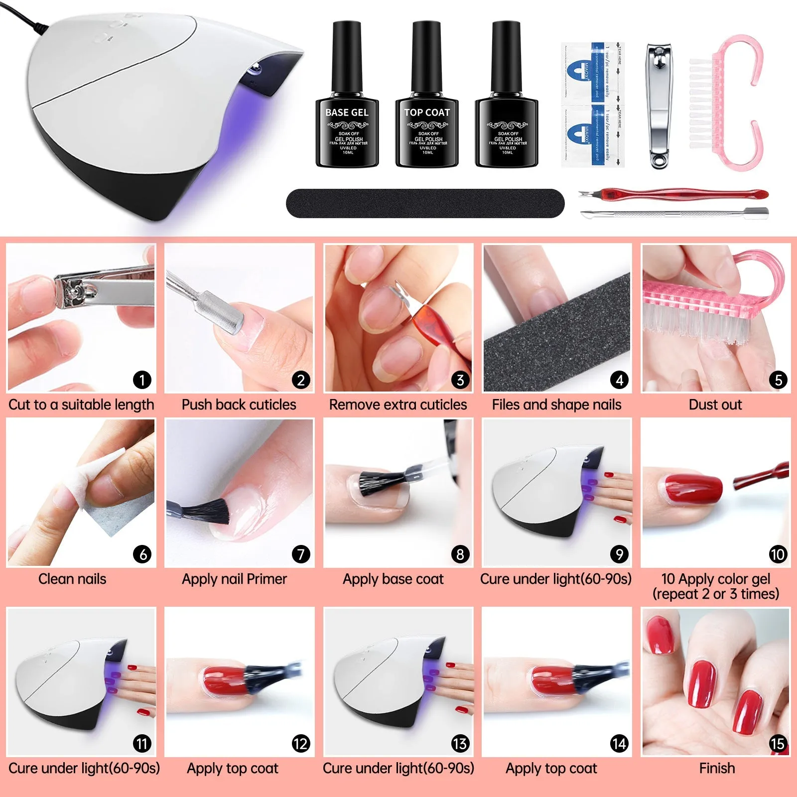 Gel Polish Set Nail kit Nail Beauty Tool Set Mini UV Polish Full Set of Beginner Nail Polish Led Led Nail Lamp