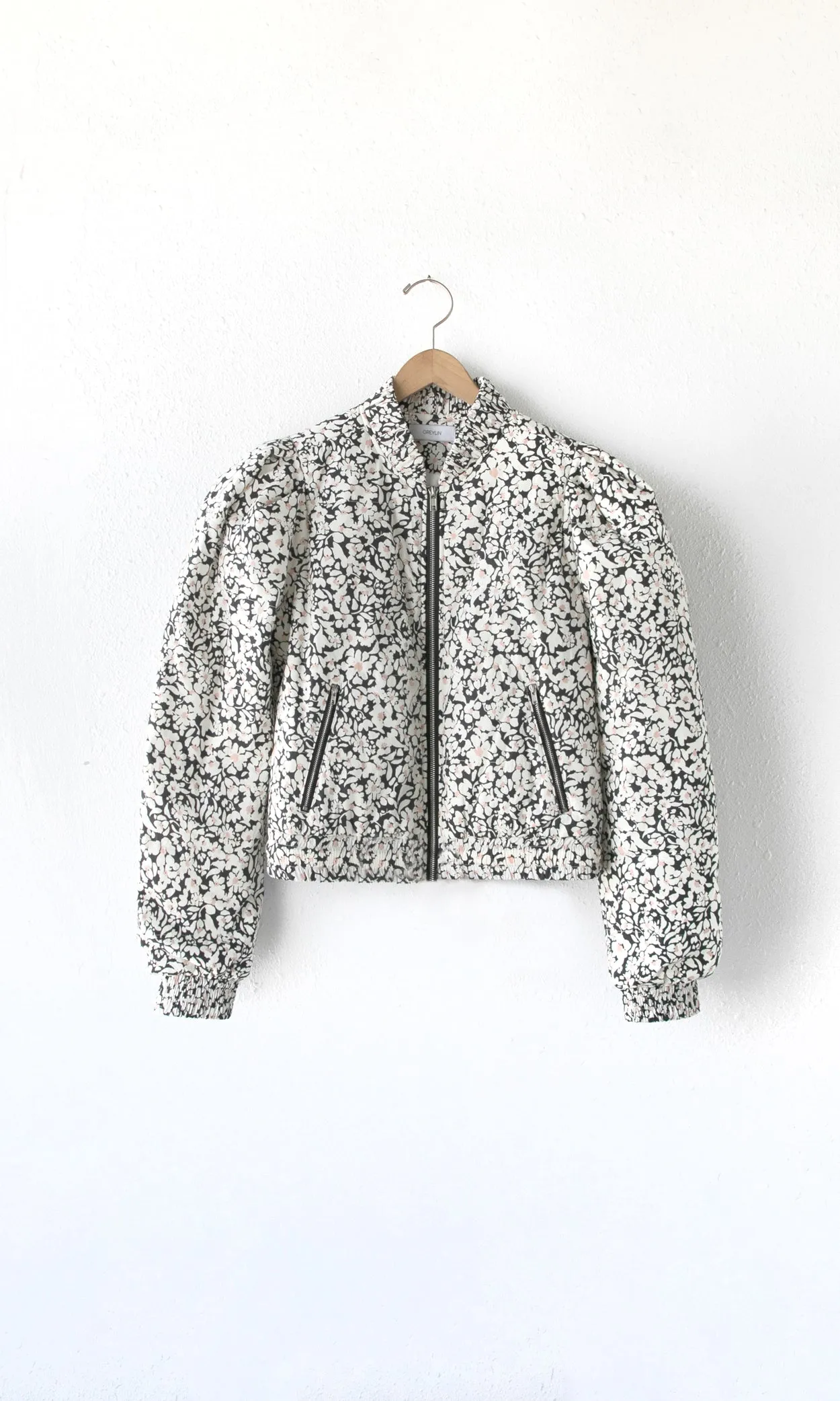Gracie Puff Sleeve Bomber Jacket