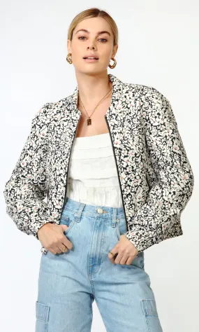 Gracie Puff Sleeve Bomber Jacket