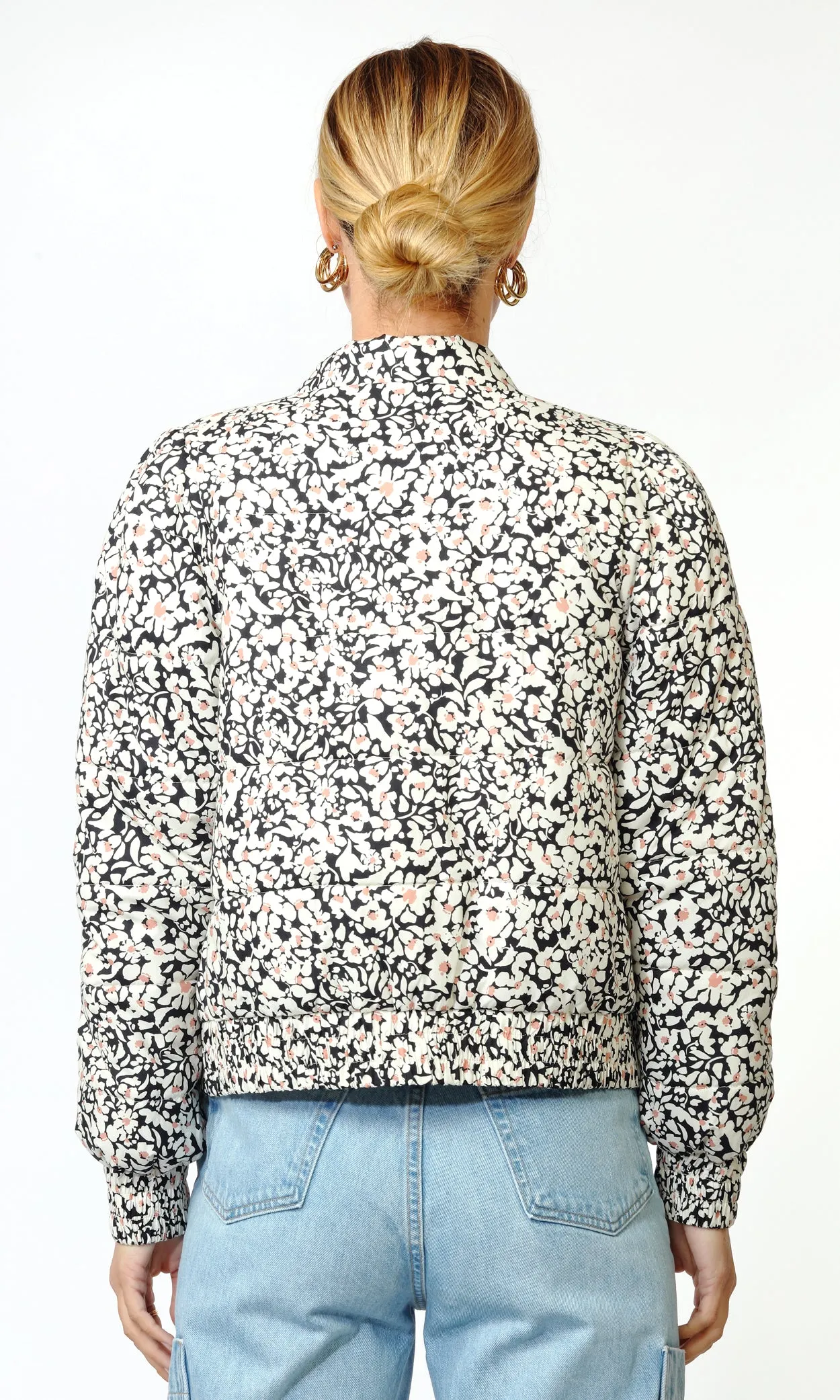Gracie Puff Sleeve Bomber Jacket