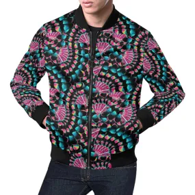 Hawk Feathers Heat Map Bomber Jacket for Men