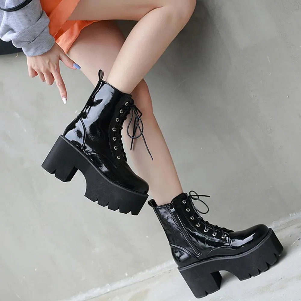 High Fashion Lace-up Ankle Boots