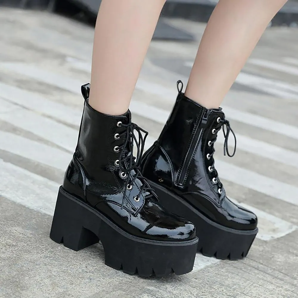 High Fashion Lace-up Ankle Boots
