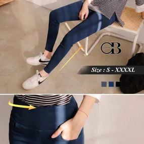 HIGH WAISTED LONG SLIM PANTS