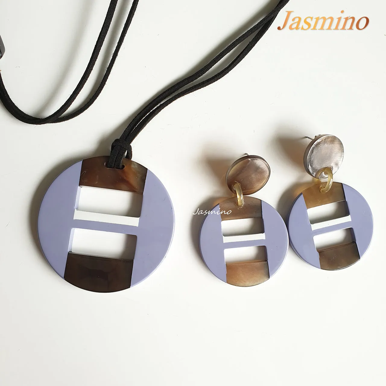 Jasmino Unique Handmade Antique Vintage Coin Circle Drop Earrings Made By Natural Buffalo Horn