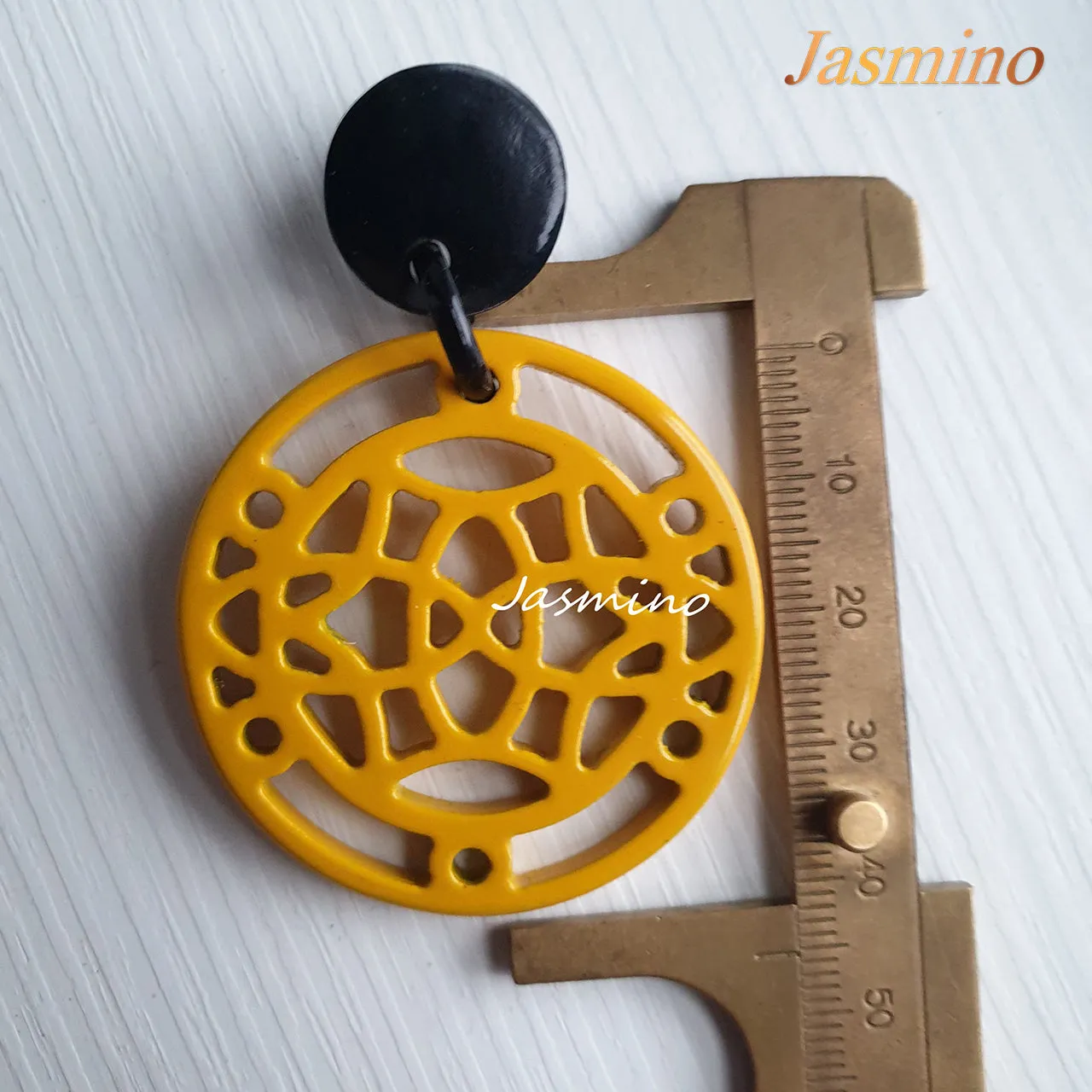 Jasmino Unique Handmade Asian Circle Drop Earrings Made By Natural Buffalo Horn