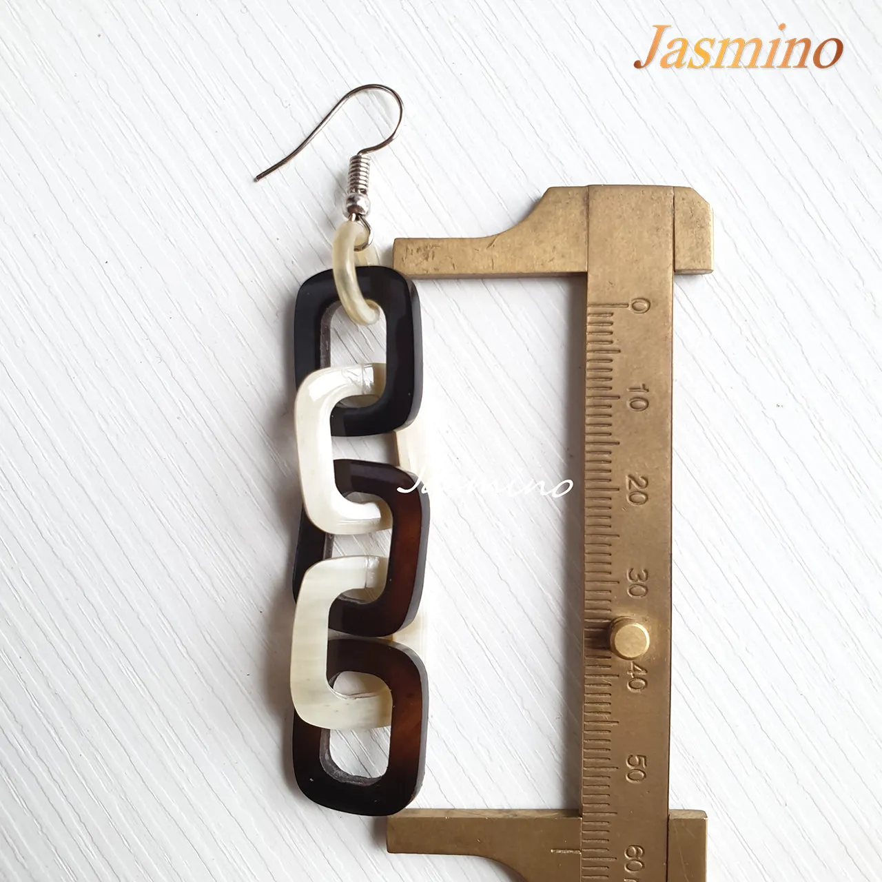 Jasmino Unique Handmade Bohemian Link Dangle Earrings For Women Made By Natural Buffalo Horn