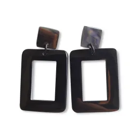 Jasmino Unique Handmade Large Rectangle Drop Earrings Made By Natural Buffalo Horn