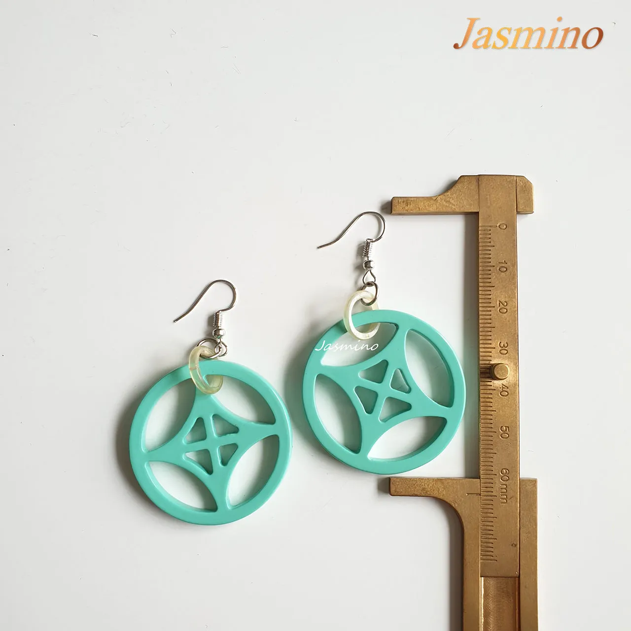 Jasmino Unique Handmade Steering Wheel Sport Dangle Earrings Made By Natural Buffalo Horn