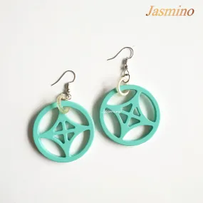 Jasmino Unique Handmade Steering Wheel Sport Dangle Earrings Made By Natural Buffalo Horn