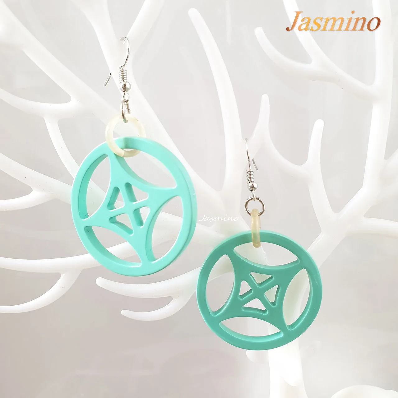 Jasmino Unique Handmade Steering Wheel Sport Dangle Earrings Made By Natural Buffalo Horn