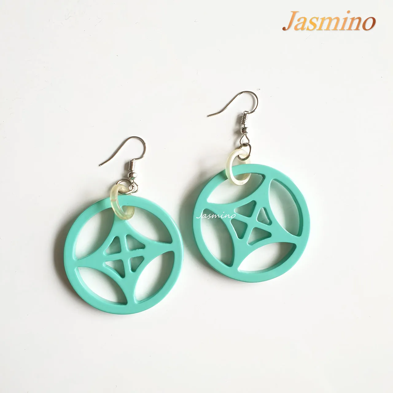 Jasmino Unique Handmade Steering Wheel Sport Dangle Earrings Made By Natural Buffalo Horn