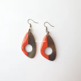 Jasmino Unique Handmade Vintage Butterfly Hand-painted Dangle Earrings Made By Natural Buffalo Horn