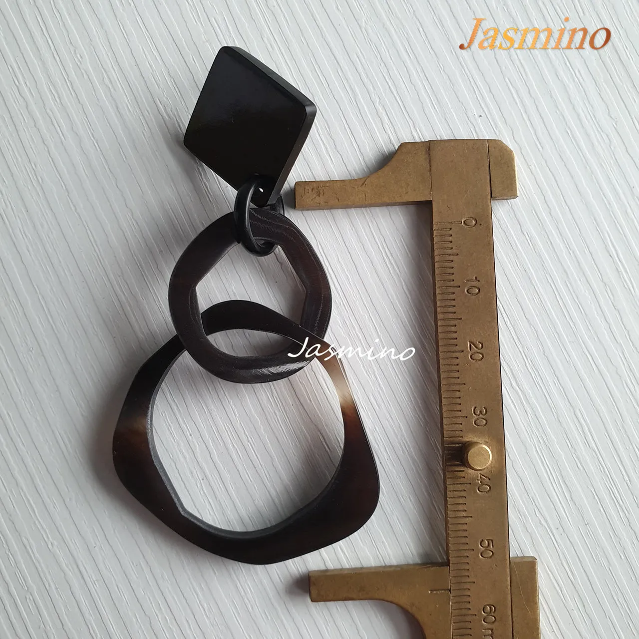 Jasmino Unique Handmade Vintage Double Circle Drop Earrings Made By Natural Buffalo Horn