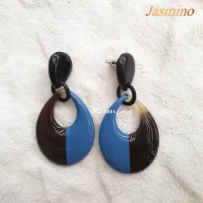 Jasmino Unique Handmade Vintage Teardrop Drop Earrings Made By Natural Buffalo Horn