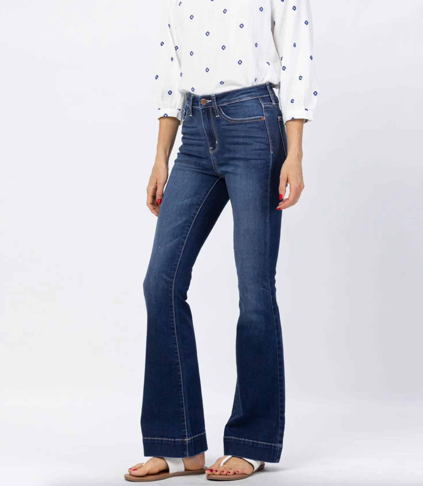 Judy Blue Hi-Rise Hem Trouser Flares (Regular/Curvy)