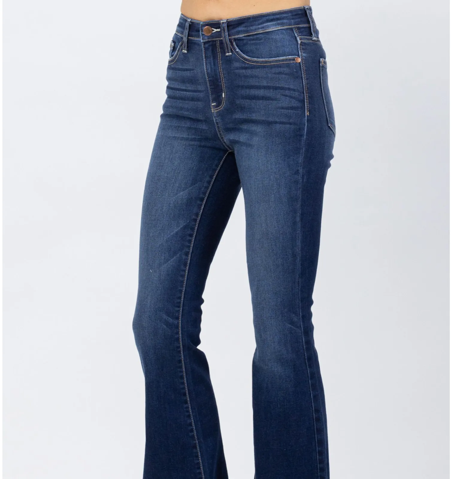 Judy Blue Hi-Rise Hem Trouser Flares (Regular/Curvy)