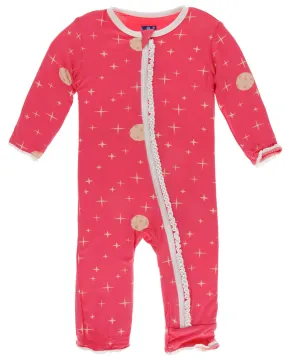 KicKee Pants Red Ginger Full Moon Muffin Ruffle Coverall with Zipper