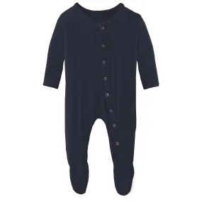 KicKee Pants Solid Deep Space Footie with Snaps