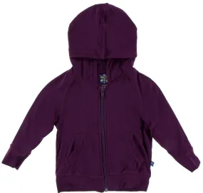 KicKee Pants Solid Wine Grapes Lightweight Zip Front Hoodie
