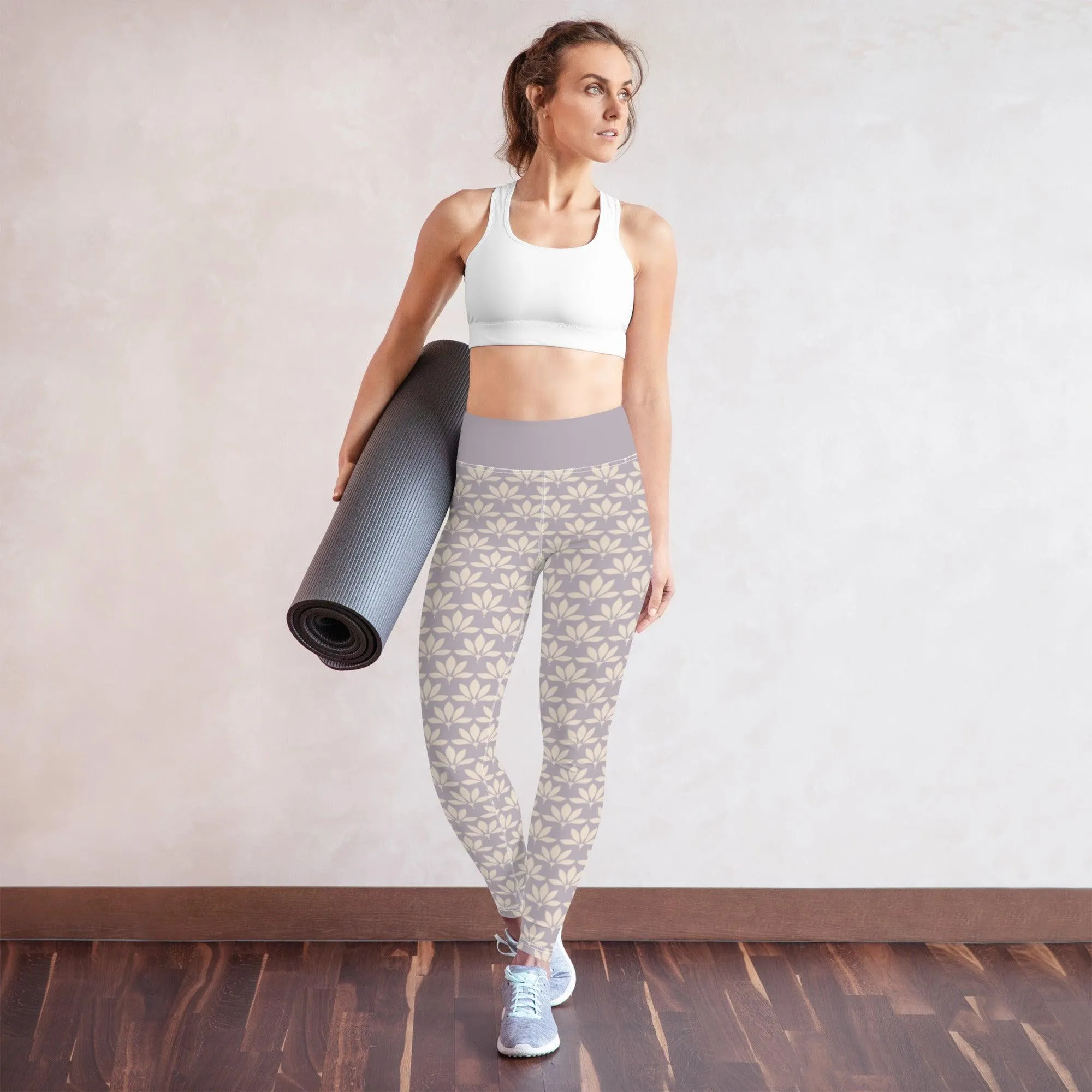 Lilac Flower Women's High-Waisted Yoga Pants