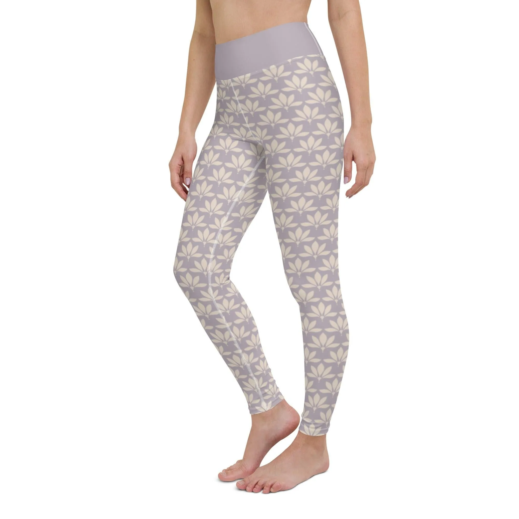 Lilac Flower Women's High-Waisted Yoga Pants